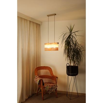 Brilagi - Підвісна люстра FOREST 2xE27/15W/230V сосна/бежевий/кремовий