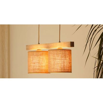 Brilagi - Підвісна люстра FOREST 2xE27/15W/230V сосна/коричневий