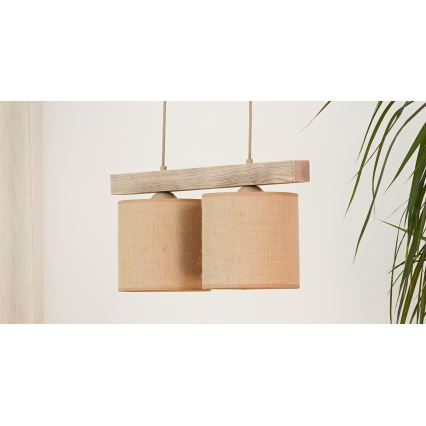 Brilagi - Підвісна люстра FOREST 2xE27/15W/230V сосна/коричневий