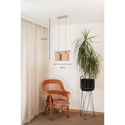 Brilagi - Підвісна люстра FOREST 2xE27/15W/230V сосна/коричневий