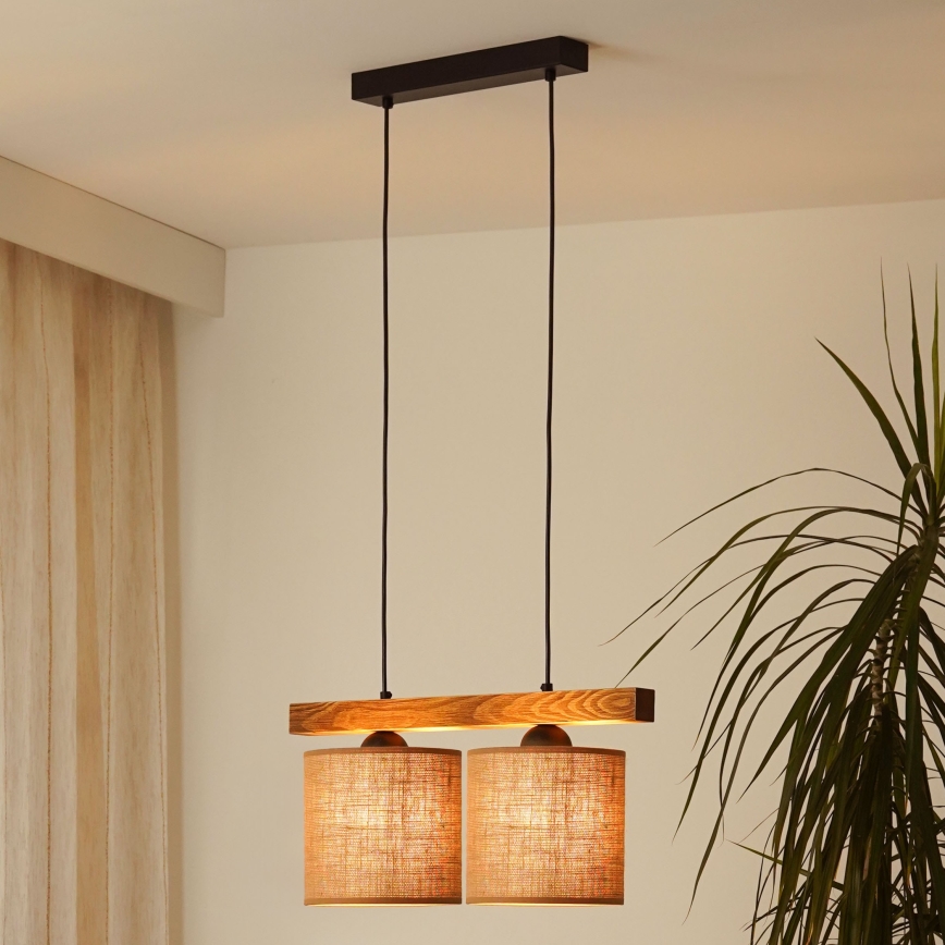 Brilagi - Підвісна люстра FOREST 2xE27/15W/230V сосна/коричневий/чорний