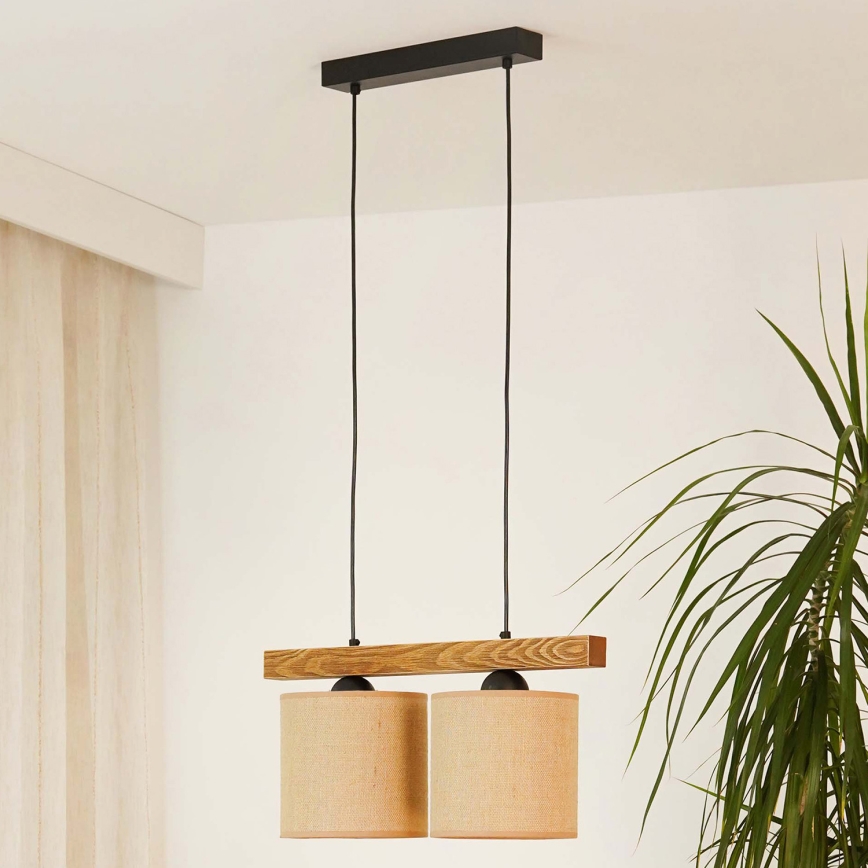Brilagi - Підвісна люстра FOREST 2xE27/15W/230V сосна/коричневий/чорний