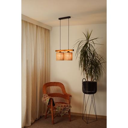 Brilagi - Підвісна люстра FOREST 2xE27/15W/230V сосна/коричневий/чорний