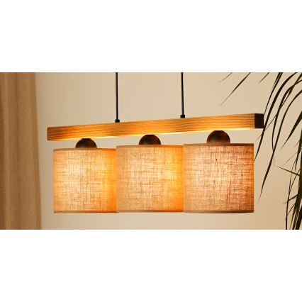 Brilagi - Підвісна люстра FOREST 3xE27/15W/230V сосна/коричневий/чорний