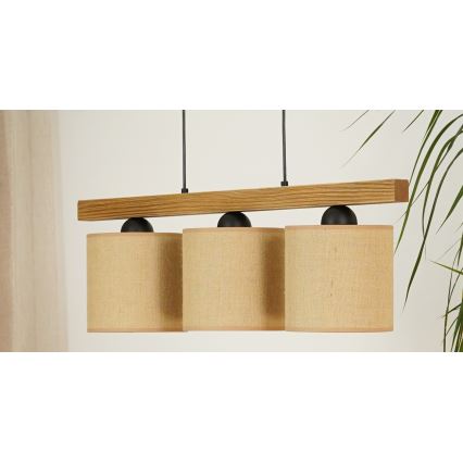 Brilagi - Підвісна люстра FOREST 3xE27/15W/230V сосна/коричневий/чорний