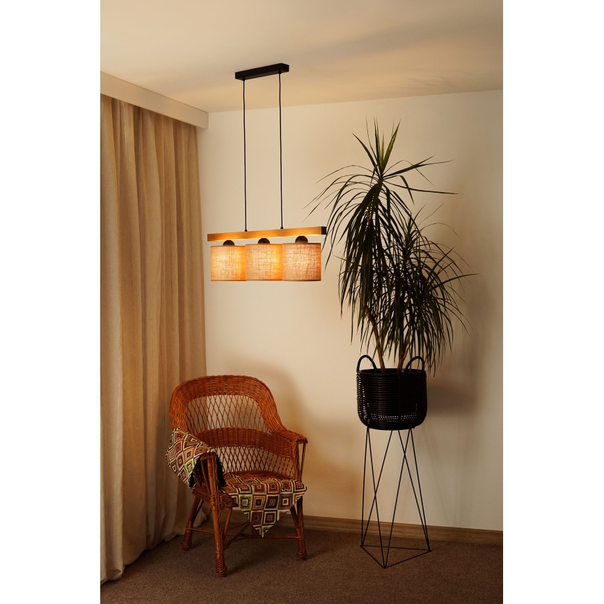 Brilagi - Підвісна люстра FOREST 3xE27/15W/230V сосна/коричневий/чорний