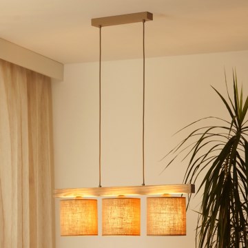 Brilagi - Підвісна люстра FOREST 3xE27/15W/230V сосна/коричневий