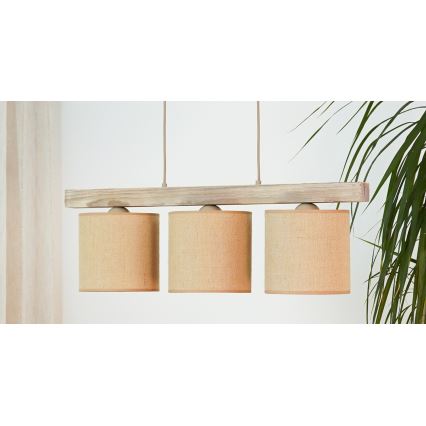 Brilagi - Підвісна люстра FOREST 3xE27/15W/230V сосна/коричневий