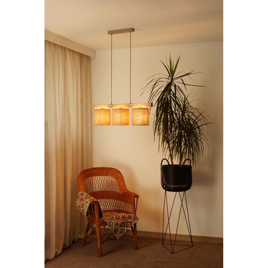 Brilagi - Підвісна люстра FOREST 3xE27/15W/230V сосна/коричневий