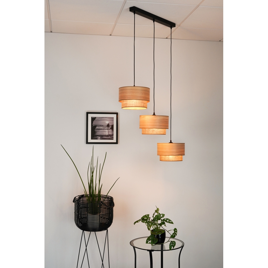 Brilagi - Підвісна люстра MONTANA BOHO 3xE27/15W/230V коричневий/чорний