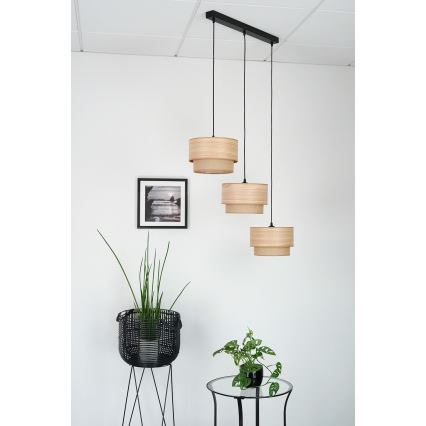 Brilagi - Підвісна люстра MONTANA BOHO 3xE27/15W/230V коричневий/чорний