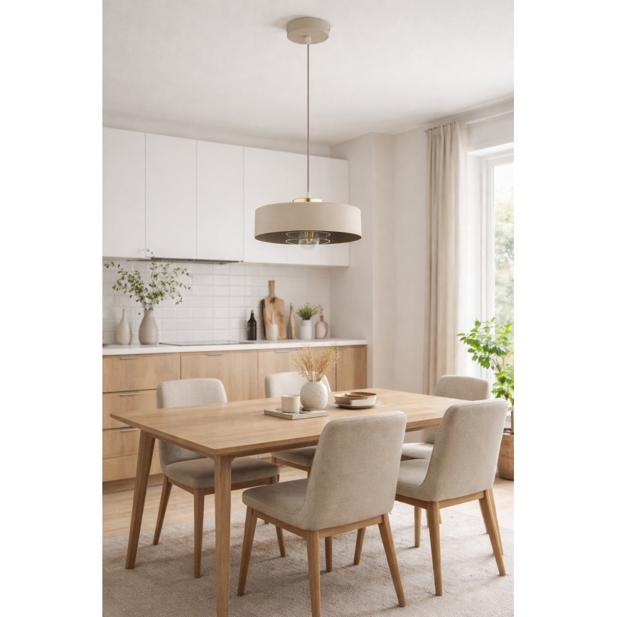Brilagi - Підвісна люстра на шнурі SPRING 1xE27/60W/230V діам. 30 см бежева/золота