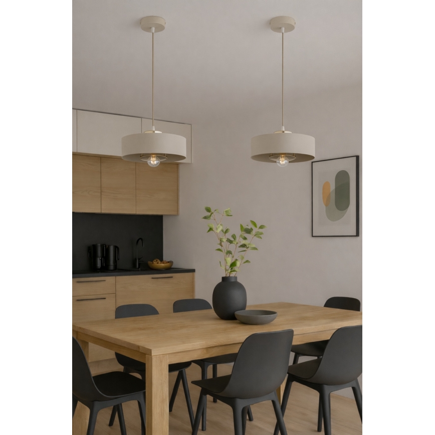 Brilagi - Підвісна люстра на шнурі SPRING 1xE27/60W/230V діам. 30 см бежева/золота