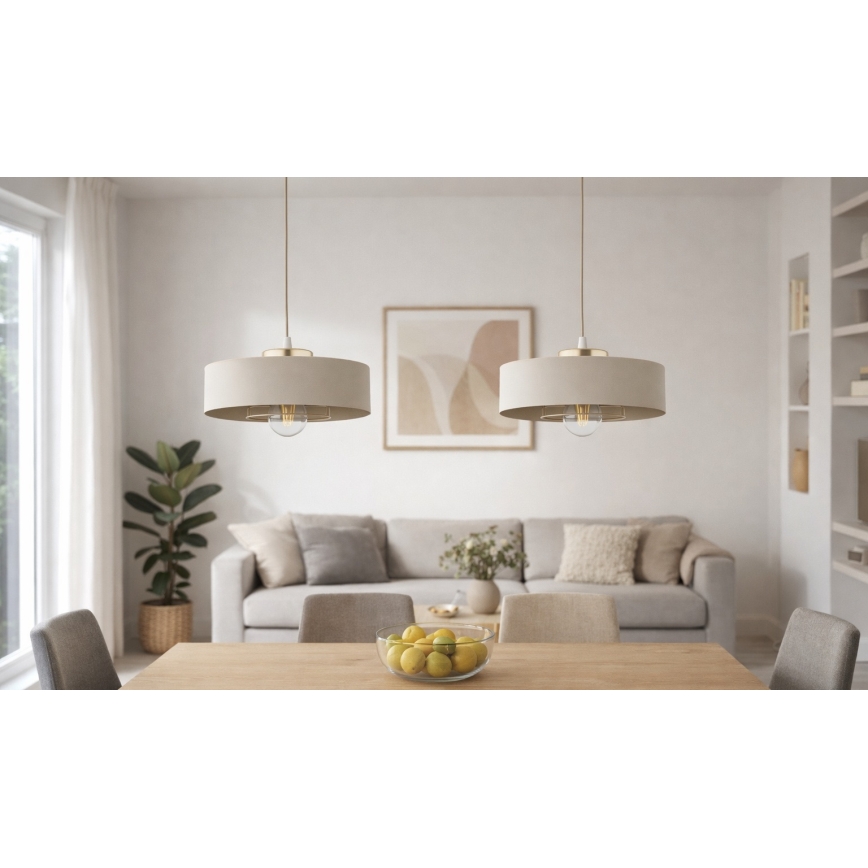 Brilagi - Підвісна люстра на шнурі SPRING 1xE27/60W/230V діам. 30 см бежева/золота