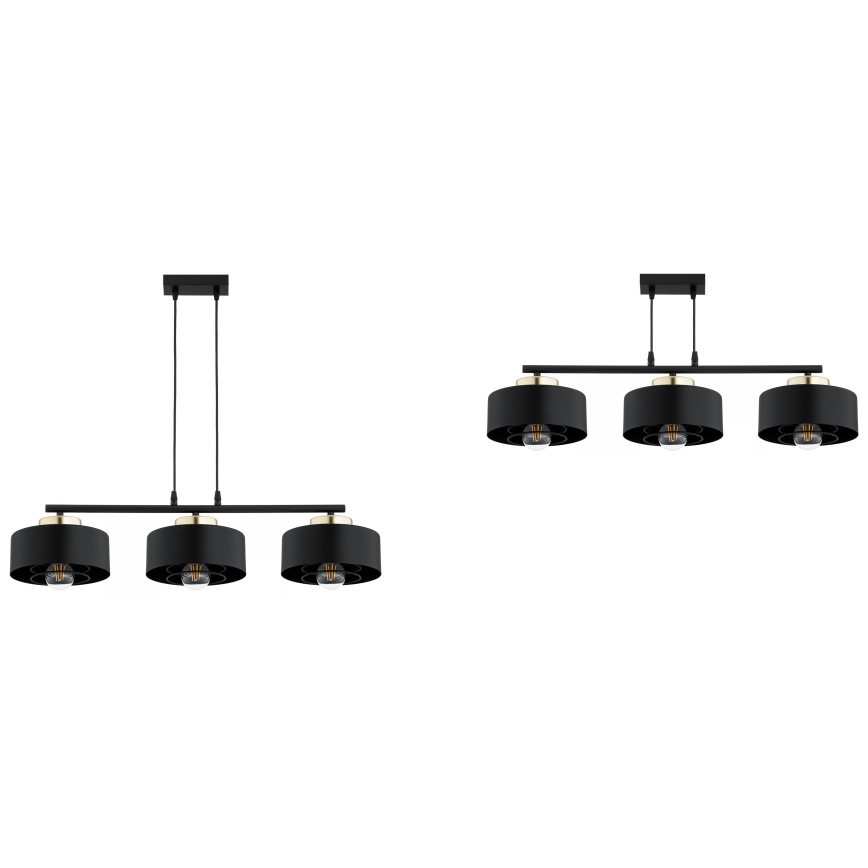 Brilagi - Підвісна люстра на тросі 3xE27/60W/230V чорна/золота