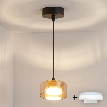 Brilagi - Підвісна люстра на тросі AURA LUX 1xGX53/30W/230V чорний/золотий