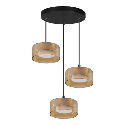 Brilagi - Підвісна люстра на тросі AURA LUX 3xGX53/30W/230V чорна/золота