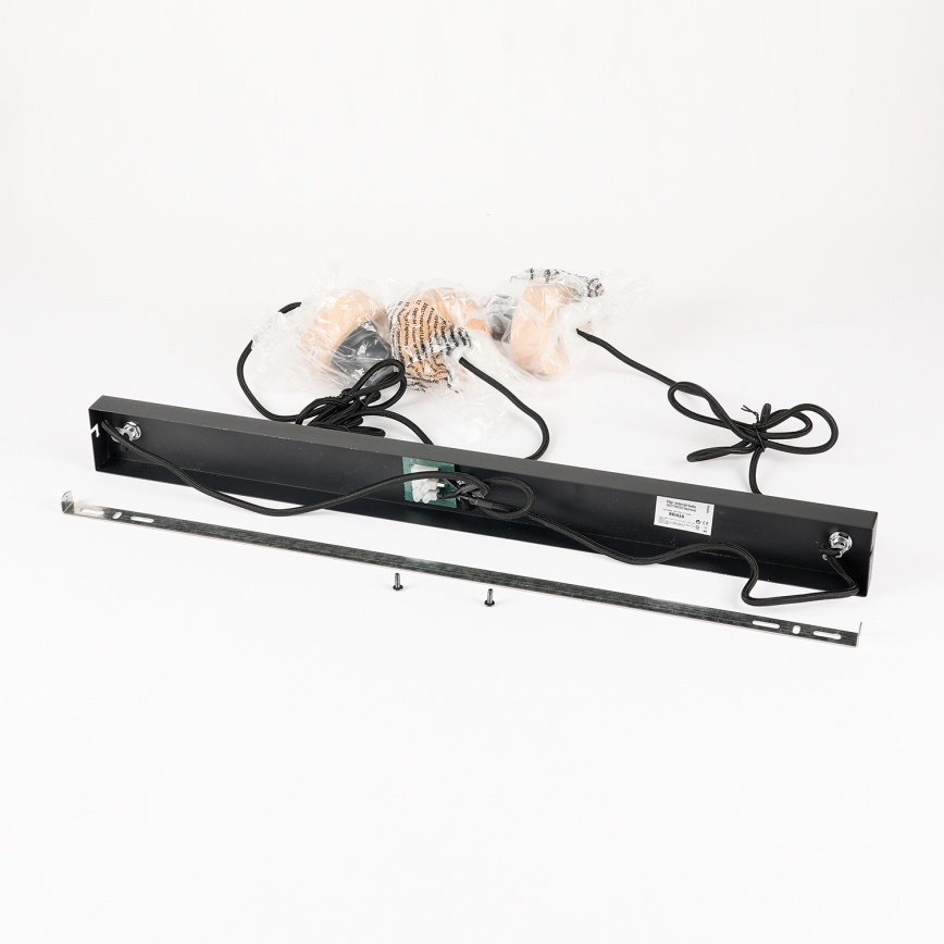 Brilagi - Підвісна люстра на тросі BASKLITE 3xE27/15W/230V деревина гевеї/чорний