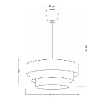 Brilagi - Підвісна люстра на тросі LUNETA 1xE27/60W/230V, діам. 40 см, коричнева/бежева/кремова