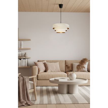 Brilagi - Підвісна люстра на тросі LUNETA 1xE27/60W/230V діаметр 40 см кремово-золота