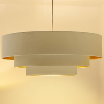 Брілагі - Підвісна люстра на тросі ЛУНЕТА 3xE27/60W/230V діаметр 80 см кремова/золота