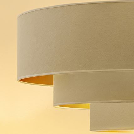 Брілагі - Підвісна люстра на тросі ЛУНЕТА 3xE27/60W/230V діаметр 80 см кремова/золота