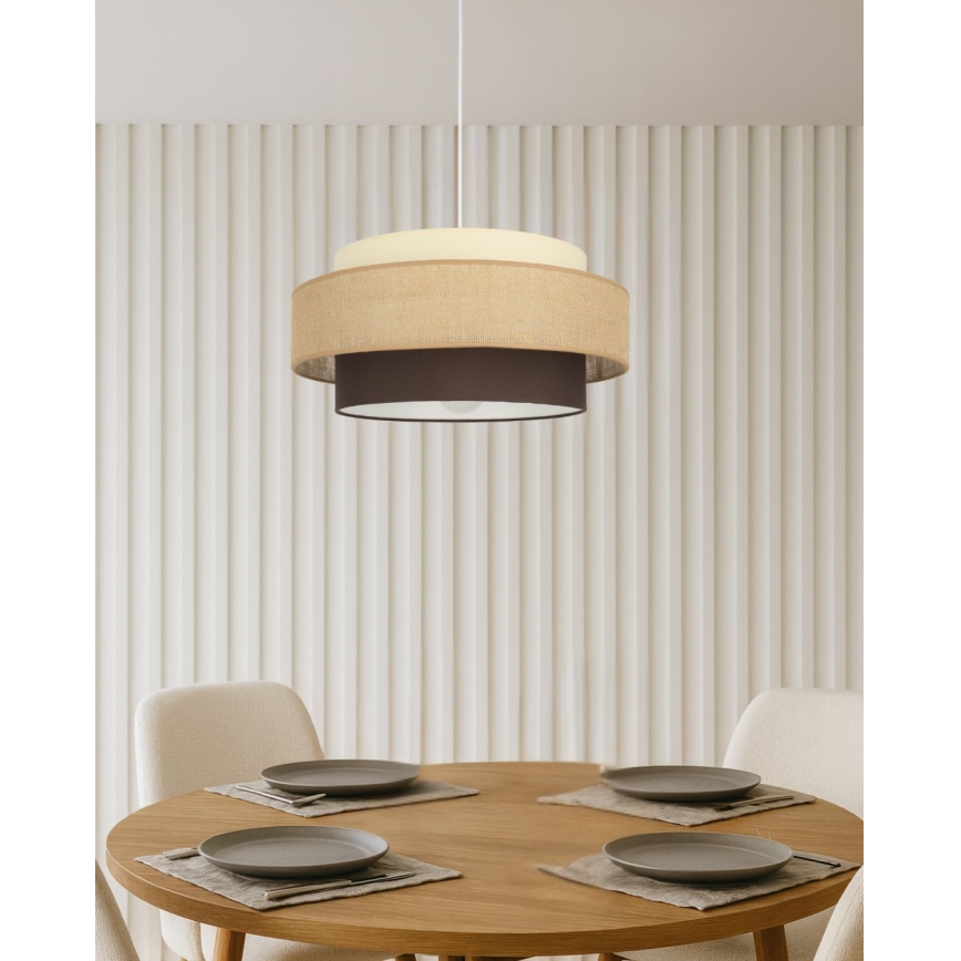 Brilagi - Підвісна люстра на тросі RESNA 1xE27/60W/230V діам. 40 см бежево‑чорна