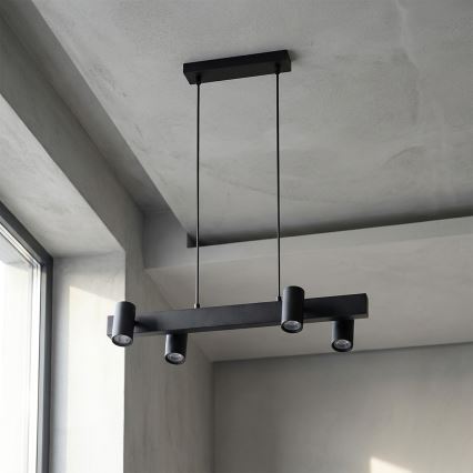 BRILAGI - Підвісна люстра на тросі SELE 4xGU10/30W/230V чорна