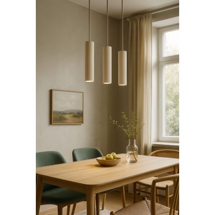 Brilagi - Підвісна люстра на тросі TUBE 1xGU10/15W/230V бежова/золота