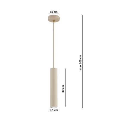 Brilagi - Підвісна люстра на тросі TUBE 1xGU10/15W/230V бежова/золота