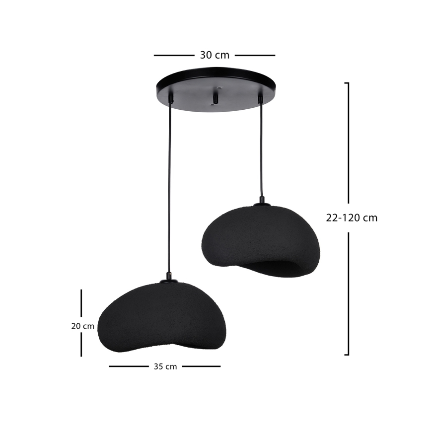 Brilagi - Підвісна люстра на тросі WABI SABI 2xE27/40W/230V діаметр 60 см чорна