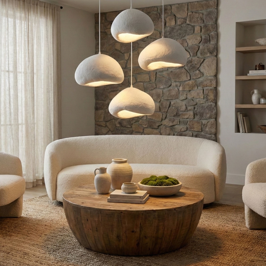 Brilagi - Підвісна люстра на тросі WABI SABI 4xE27/40W/230V діаметром 95 см біла