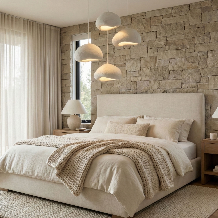 Brilagi - Підвісна люстра на тросі WABI SABI 4xE27/40W/230V діаметром 95 см біла