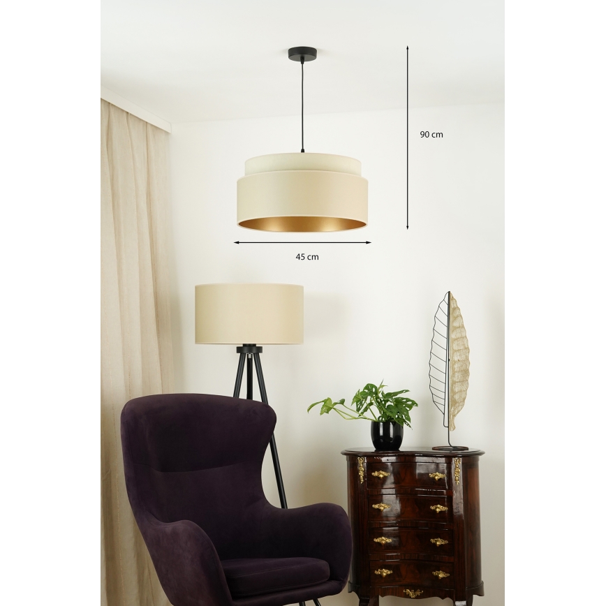 Brilagi - Підвісна люстра OREGON VEGE 1xE27/15W/230V діаметр 45 см бежевий