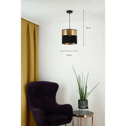 Brilagi - Підвісна люстра ROYAL 1xE27/15W/230V діаметр 25 см чорний/золотий