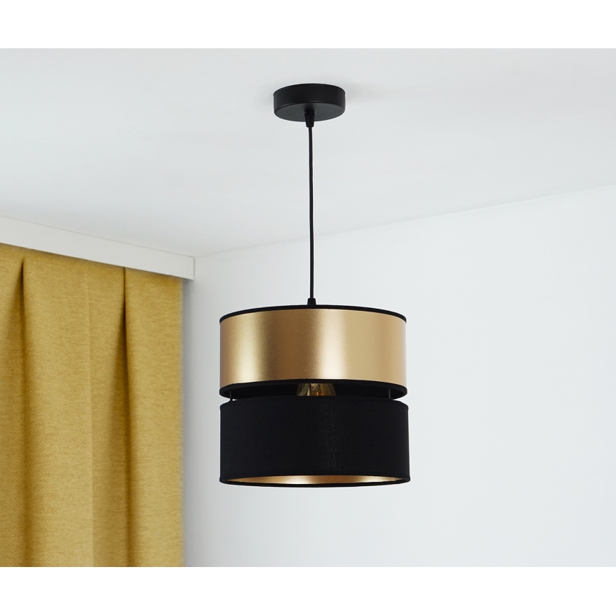 Brilagi - Підвісна люстра ROYAL 1xE27/15W/230V діаметр 25 см чорний/золотий