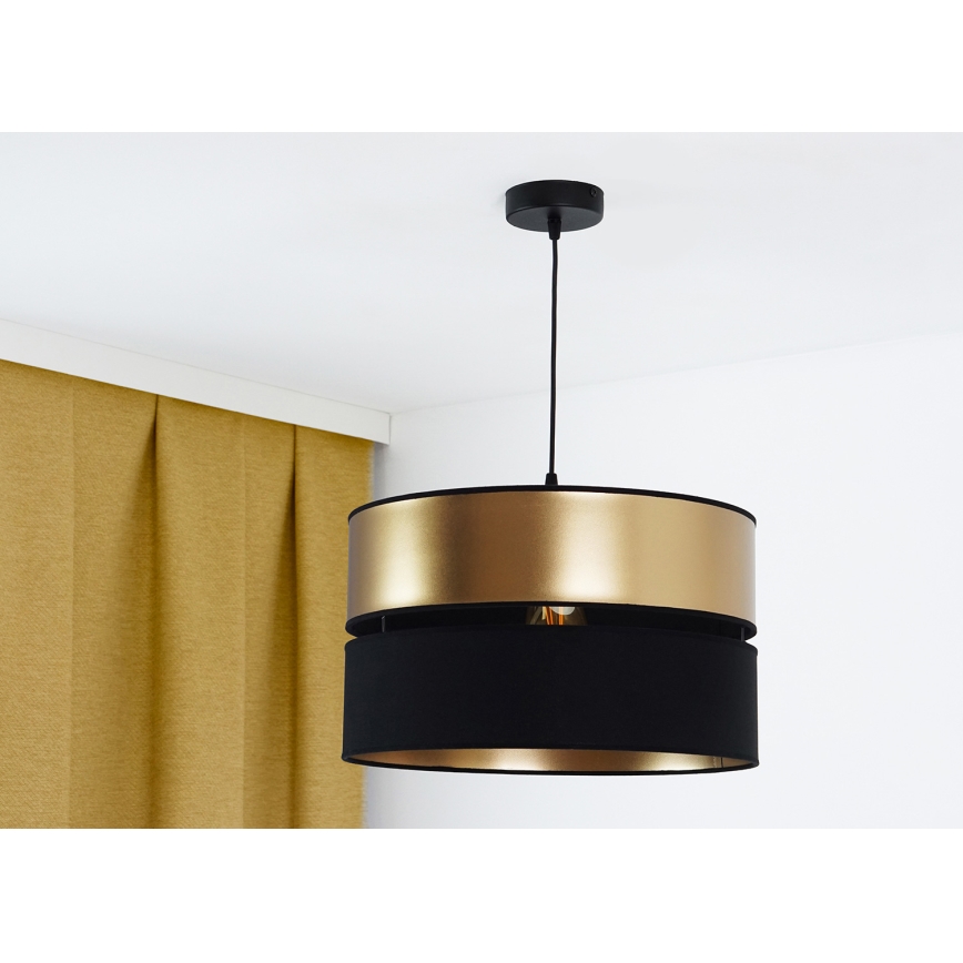 Brilagi - Підвісна люстра ROYAL 1xE27/15W/230V діаметр 40 см чорний/золотий