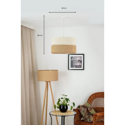 Brilagi - Підвісна люстра ROYAL YUTE 1xE27/15W/230V діаметр 40 см бежевий/кремовий