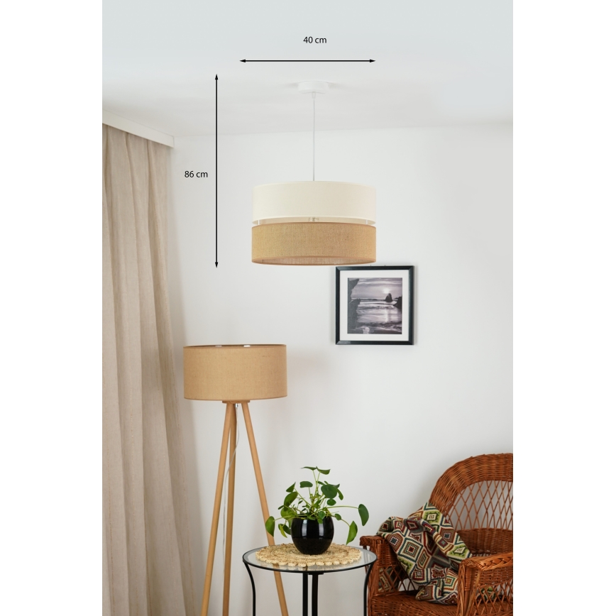 Brilagi - Підвісна люстра ROYAL YUTE 1xE27/15W/230V діаметр 40 см бежевий/кремовий