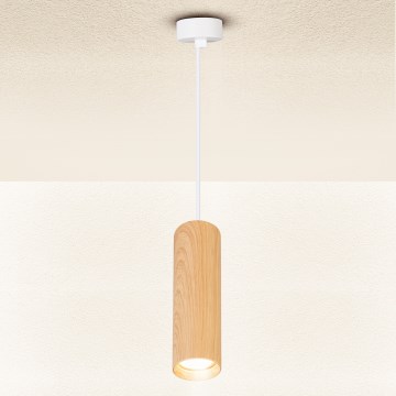 Brilagi - Підвісна люстра SELE 1xGU10/30W/230V білий/дубовий декор