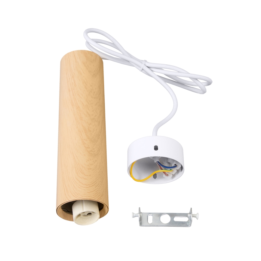 Brilagi - Підвісна люстра SELE 1xGU10/30W/230V білий/дубовий декор