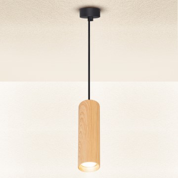 Brilagi - Підвісна люстра SELE 1xGU10/30W/230V чорний/дубовий декор