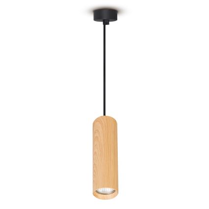 Brilagi - Підвісна люстра SELE 1xGU10/30W/230V чорний/дубовий декор