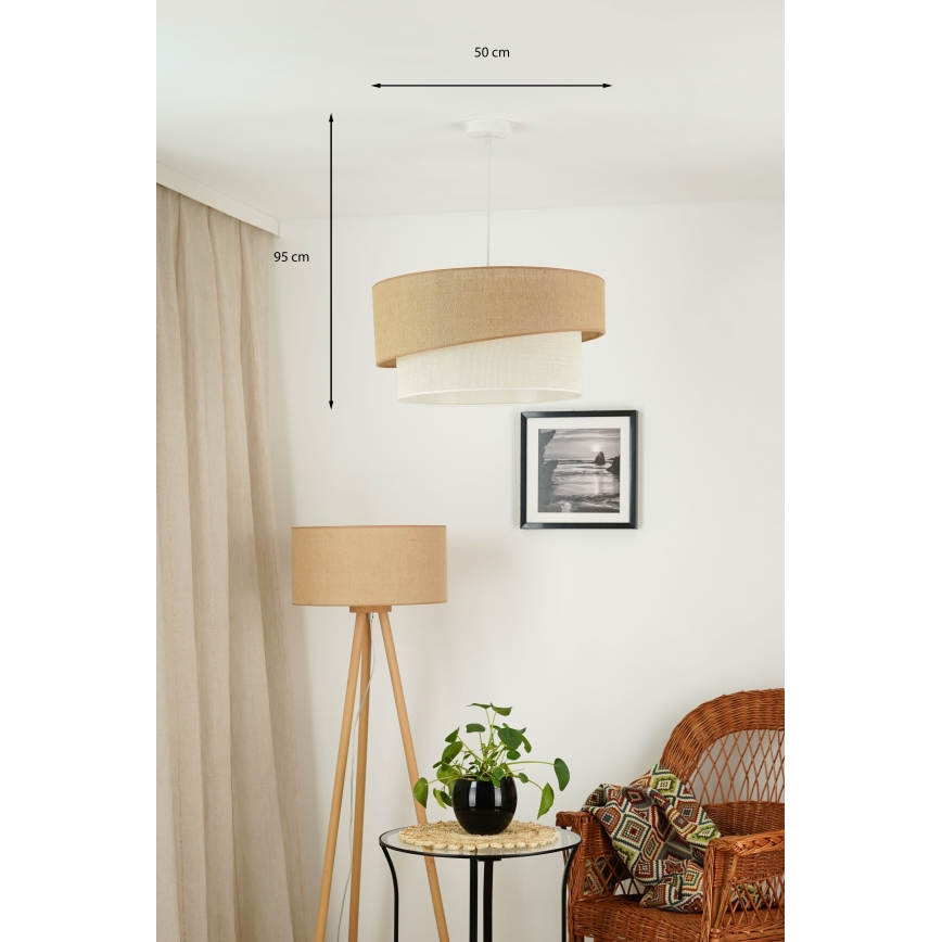 Brilagi - Підвісна люстра SHINE 1xE27/15W/230V діаметр 50 см бежевий/кремовий