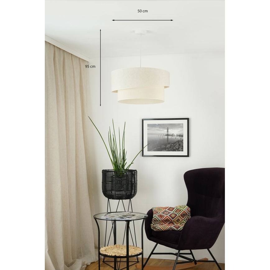 Brilagi - Підвісна люстра SHINE 1xE27/15W/230V діаметр 50 см кремовий