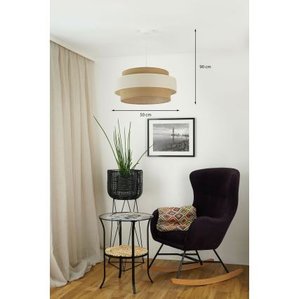 Brilagi - Підвісна люстра SPACE LIGHT 1xE27/15W/230V діаметр 50 см бежевий/кремовий