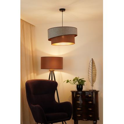 Brilagi - Підвісна люстра VEGAS SHINE 1xE27/15W/230V діаметр 50 см сірий/коричневий