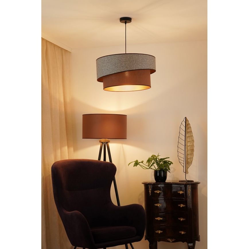 Brilagi - Підвісна люстра VEGAS SHINE 1xE27/15W/230V діаметр 50 см сірий/коричневий