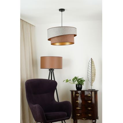 Brilagi - Підвісна люстра VEGAS SHINE 1xE27/15W/230V діаметр 50 см сірий/коричневий