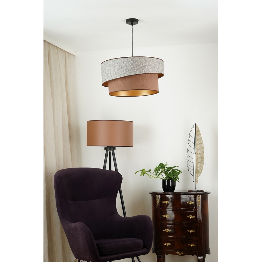 Brilagi - Підвісна люстра VEGAS SHINE 1xE27/15W/230V діаметр 50 см сірий/коричневий